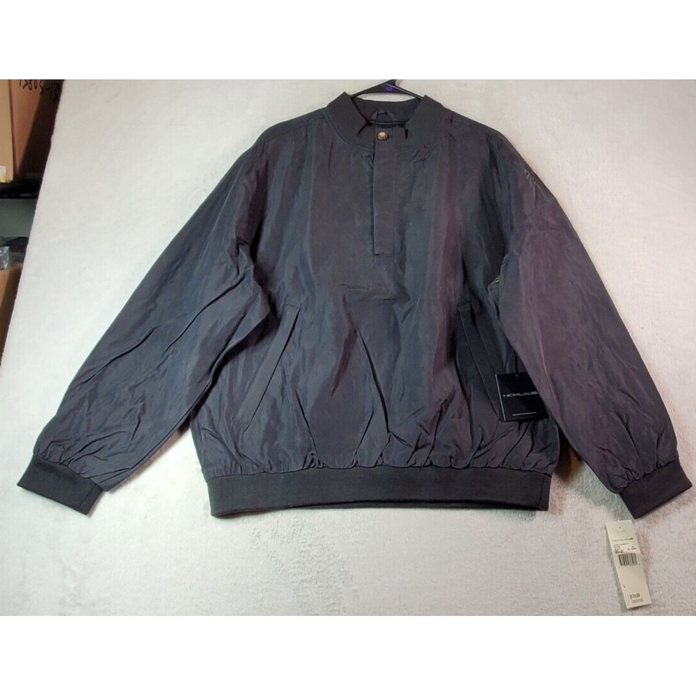 Nicklaus Golf Jacket Mens Large Black 100% Silk Water Resistant 1/4 Zip  NWT‎
